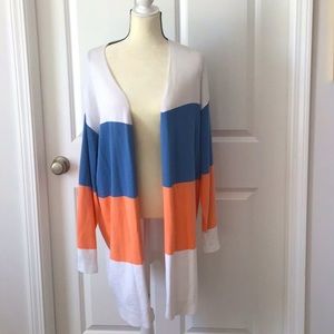 Multi-striped open Cardigan💙🍑💙NWOT